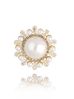 Broszka złota z perłami i kryształkami Pearl Ball BRPE0007