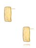Kolczyki prostokątne gniecione złote średnie KSA1790