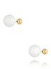 Kolczyki złote kulki z białą emalią Balls KSA1496