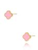 Kolczyki koniczynki z różową emalią Heureux KSA1483