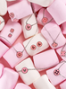 Zestaw srebrny z łapkami i różową emalią Candyland ZCA0007
