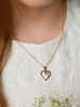 Naszyjnik złoty z sercem i krzyżykiem Florence NSA0734