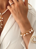 Broszka złota z perłami i kryształkami Classic Pearl BRPE0008