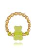 Pierścionek złoty z zielonym misiem Bears PSC0349