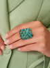 Pierścionek z kryształkami zielonymi Aelia PSS0110