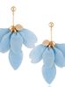 Kolczyki jedwabne kwiaty błękitne KBL0553