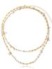 Naszyjnik złoty długi z perłami NPE0053