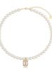 Naszyjnik z perłami i transparentnym kryształkiem Majestic NPE0127