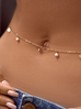 Naszyjnik złoty łańcuch z perłami body chain Sadie NSA0674
