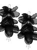 Kolczyki satynowe kwiaty Blossom srebrno-czarne Julie KBL0902