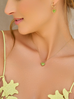 Naszyjnik złoty z sercem i zieloną emalią Enamel Heart NSA1123