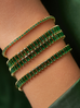 Bransoletka zielona z kryształkami podwójna Mariah BSS0186