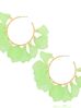 Kolczyki okrągłe z zielonymi płatkami Uberaba KFF0230