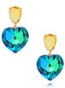 Kolczyki serca z zielonymi kryształami Osasco KFF0170