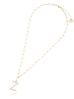 Naszyjnik złoty łańcuch  z literka z perłami Z NRG0153