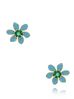 Kolczyki turkusowe z kwiatkami Maslaxo KJO0015