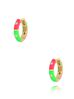 Kolczyki emaliowane zielono fuksjowe Summer Beach KSH0003