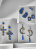 Kolczyki niebieskie krzyże Jolene KRG0847