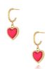 Zestaw biżuterii z fuksjowymi sercami Enamel Heart Z0101