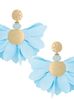 Kolczyki satynowe kwiaty błękitne KBL0758