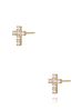 Kolczyki złote krzyżyki z cyrkoniami Cristal Cross KSA0942