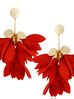 Kolczyki satynowe kwiaty czerwone KBL0642