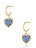 Kolczyki złote z sercem i niebieską emalią Enamel Heart KSA1663