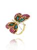 Pierścionek z kolorowym motylem Papillon PPI0011