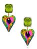 Kolczyki serca z zielonymi kryształami Osasco II KFF0202