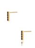 Kolczyki złote patyczki z czarnymi cyrkoniami Picasso KSA0445