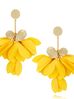 Kolczyki satynowe kwiaty żółte Flower KBL1132