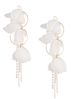 Kolczyki satynowe kwiaty białe Tango KBL1149