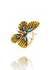 Pierścionek z kolorowym motylem Papillon PPI0006