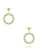 Kolczyki okrągłe z kryształkami zielono złote Natori KSS1601