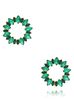 Kolczyki okrągłe z zielonymi kryształkami Junko KSS1751