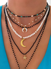 Naszyjnik z perłami i zawieszką księżyc Amy NLB0102