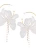Kolczyki jedwabne kwiaty białe KBL0490