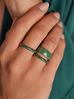 Obrączka z ceramiki zielona fasetowana Feminine PFE0060