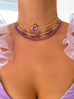 Naszyjnik z fioletowymi kryształkami Honestly NS0102