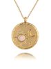 Naszyjnik złoty z kwarcem różowym Universe NSA0521