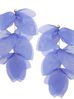 Kolczyki jedwabne kwiaty niebieski atramentowy połyskujący Peg KBL1031