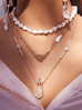 Naszyjnik z pereł z łańcuszkiem i perłą NPE0032