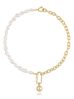 Naszyjnik złoty łańcuch  z perłami długi NRG0209 50 cm