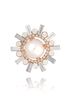 Broszka różowe złoto z perłami i kryształkami Pearl Ball BRPE0016