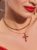 Naszyjnik z czerwonymi kryształkami Christina NS0044