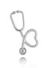 Broszka srebrna ze stali szlachetnej serce i stetoskop Your Doc BRSA0001