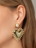 Kolczyki złote serca z perłami Dubai KRG1037