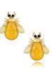 Kolczyki z złotymi żuczkami i żółtymi kryształkami Carmen KMI0204