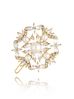 Spinka do włosów z perłami i kryształami Gold Flower SSS0035