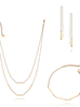 Kolczyki złote patyczki na długich łańcuszkach KSA0032